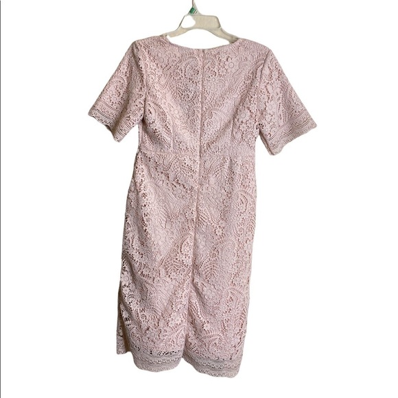 Mikarose Mabel Blush Lace Overlay Modest Dress - Picture 3 of 7